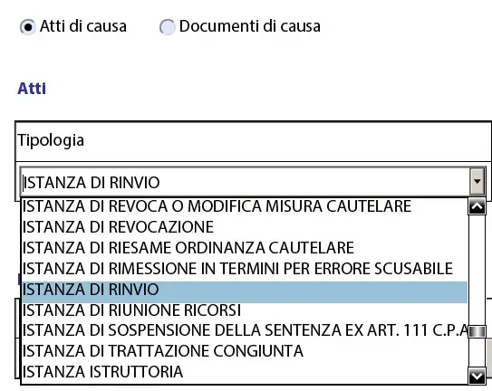 istanza di rinvio modulo deposito tar